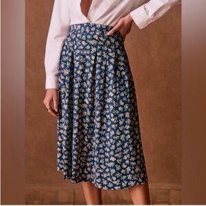 Sezane Blue Floral Skirt